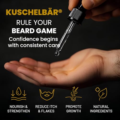 KUSCHELBAR - Beard Oil for Men | Beard Oil for Beard Growth | Provides Hydration, Softness, and Shine | Deep Moisture, Nourishment & Frizz Control | Leave-In, Non-Greasy, Lightweight l 3,38 fl.oz