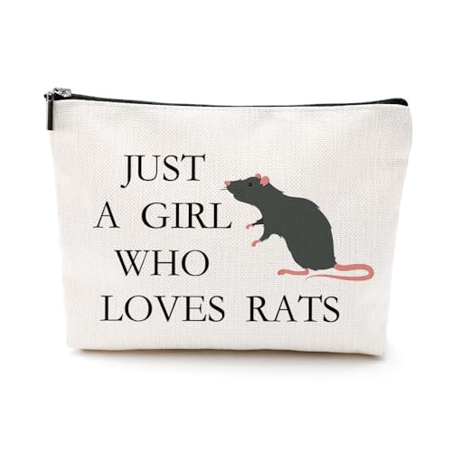 VICBOU Cute Rat Makeup Bag Rat Gifts for Women Girls Rats Decor Stuff Merch for Animal Lovers Funny Christmas Birthday Gift for Teens Best Friend Daughter BFF Sister Bestie Cosmetic Bag