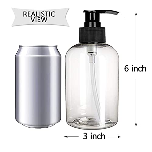 Plastic Empty Soap Dispenser Clear Bottles with Black Pump for Kitchen and Bathroom (Clear)