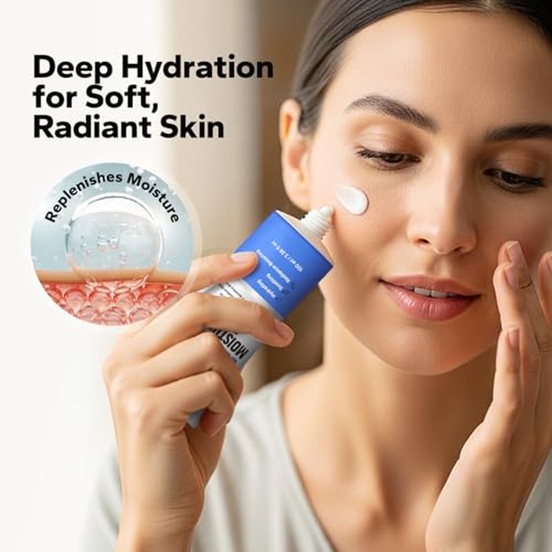 Ceramide Facial Moisturizing Cream, Hydrating Face Moisturizer for Women, Gentle Moisturiser for Sensitive Skin, Daily Skin Nourishment and Softening, Lightweight Cream to Restore Radiance