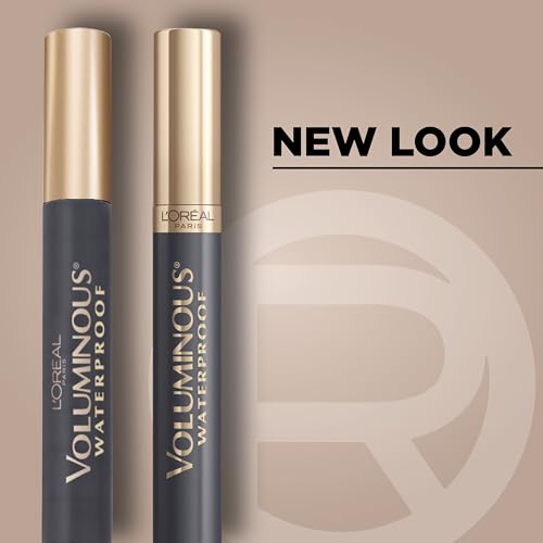 L'Oreal Paris Voluminous Original Volume Building Waterproof Mascara Bundle, Black and Black Brown, 0.28 fl. oz. and 1 Count