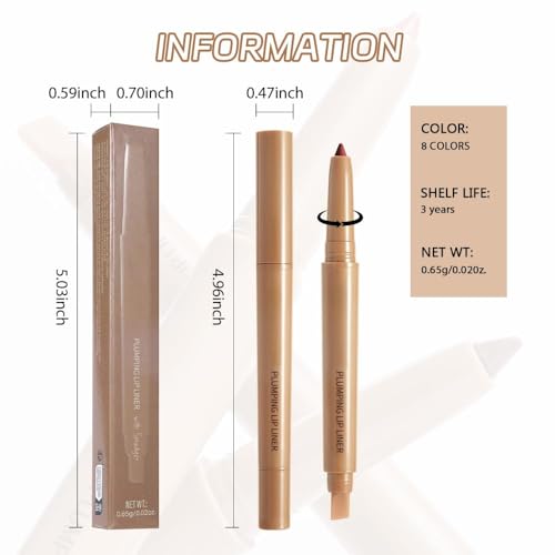 Matte Lip Liner ? Dual-Ended Retractable Pencil with Silicone Smudger, Waterproof Long Wear Crayon for Flawless Contour & Plump Lips, Vegan Cruelty-Free Beauty for Everyday Elegance (05#, 1PCS)