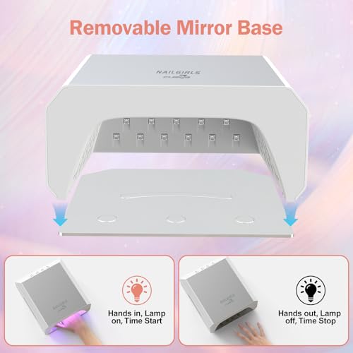 NAILGIRLS Cordless UV LED Nail Lamp, 60W Professional Rechargeable UV Light for Gel Nails with 4 Timer Setting, Portable Nail Dryer Auto Sensor, 80 LED Beads Fast Curing for Salon Manicurist