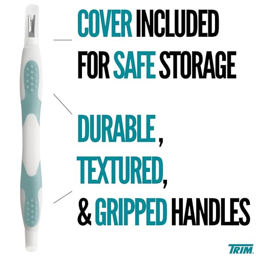 Trim Easy Hold Sure Grip Implements Cuticle Remover/Pusher, Dual Ended, Non Slip, Maximum Grip, V Tip, Cuticle Trimmer, Tool For Manicure & Pedicures, Ergonomic Design, Nail Care Essential (Pack of 2)