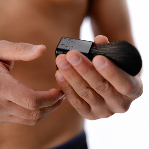 HYPE Vegan Shave Brush ? Premium Synthetic Fibers, CNC Machined Aluminum Handle ? Whips Up Luxurious Lather for a Smooth, Precise Shave - Black