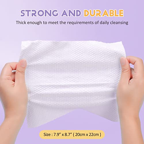 600 Count Disposable Face Towels Ultra Soft Hand Washcloth Lint-Free Dry Wipes Biodegradable Facial Cleansing Towelettes (100 Count 6 Pack)
