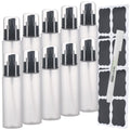 SOOKDEO Mini Dispenser Portable Free Refillable Bottle with Pump & Lid for Travel Shampoo Conditioner Shower Soap Work Hand Dish Soap Lotion Makeup Essential Oil, 10 Pack, 3oz, 100ml (Cream White)