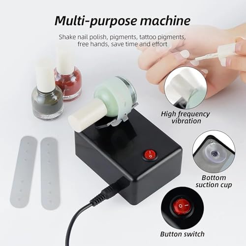 Electric Paint Mixer & Nail Polish Shaker - Professional Vortex Shaker Machine for Hobby Model Color, Lash Glue, Tattoo Ink - Continuous Liquid Mixer with Non-Slip Base