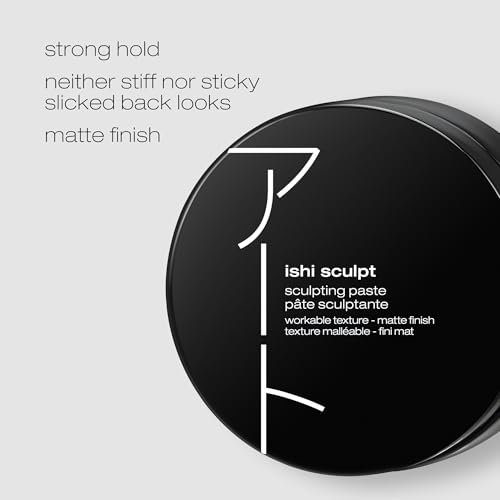 shu uemura art of hair ishi sculpt texturizing & sculpting paste - frizz control and long-lasting hold styling cream pomade, adds texture and subtle shine, for all hair types, 2.54 fl oz