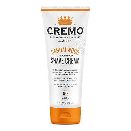 Cremo Barber Grade Sandalwood and Cooling Shave Creams, Ultra-Slick Shaving Cream for Men, Fights Nicks, Cuts and Razor Burn, 2 x 6 Fl Oz
