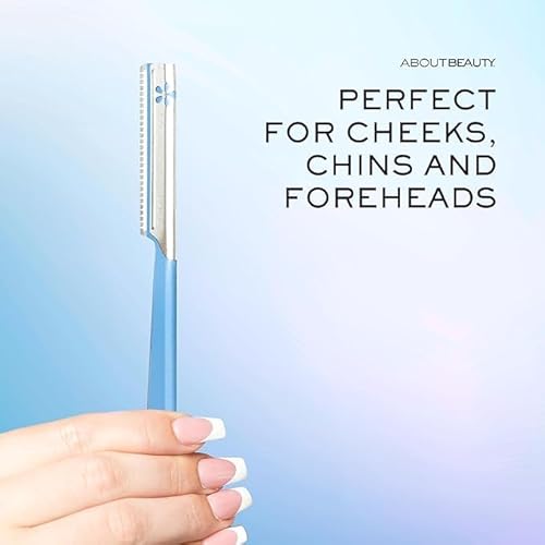About Face Pro-Premium Facial Razors - 12 Beauty Groomers for Hair Removal, Ideal for Shaving, Exfoliating, Dermaplaning and Brow Shaping, Japanese Stainless Steel Gently Removes Facial Hair