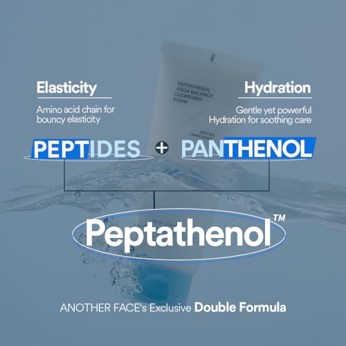 ANOTHERFACE PEPTATHENOL¢â Aqua Balance Cleansing Foam 5.07 Fl. Oz., Peptied, Panthenol, Daily Low pH Facial Deep Cleanser, Hydrating Bubble Foam, Korean Skin Care, Mild for Sensitive Skin, Vegan