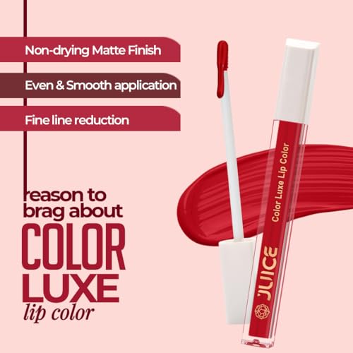 JUICE Cosmetics Matte Luxe Lipstick - Vitamin E Enriched, Smudge-Free With Bio Retinol, Moisturizing Lock Technology, Spf 15, Long-Lasting Alluring Nude - M11 2.5 ml Pack Of 1