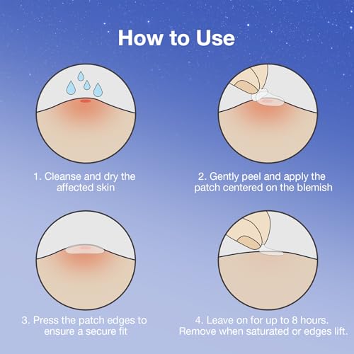 Overnight Pimple Patches - Extra-Absorbent Hydrocolloid Acne Patch for Face with Strong All-Night Adhesion, Breathable Waterproof Film, Clean-Care Complex, Patented Easy-Peel Design, 36 Count