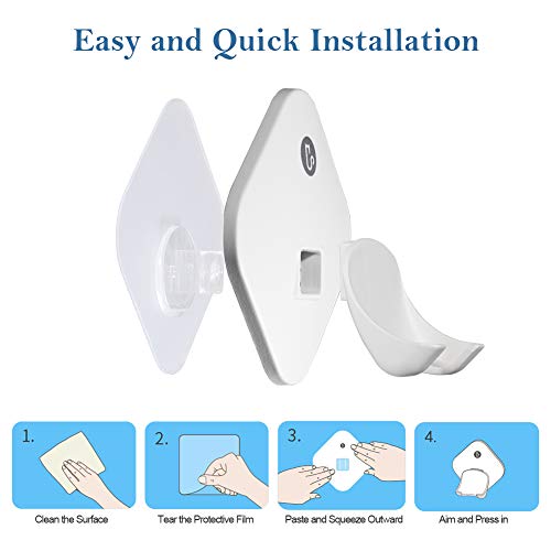 Razor Holder for Shower Wall - Self Adhesive Hanger Stronger Than Suction Cup, Rigid Plastic Hook for Men and Women, 1 Pack