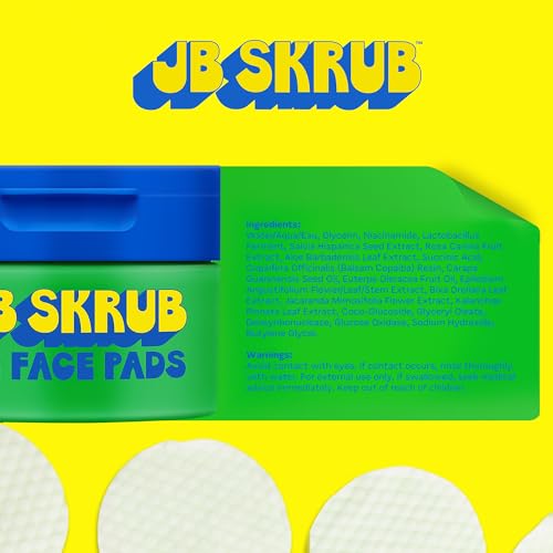 JB SKRUB The Face Pads - Kids, Tween Boys & Teens Acne Cleansing Pads for Cool Confidence - Say Goodbye to Greasy Skin and Hello to Freshness - 40 Cleansing Wipes, 3-Pack