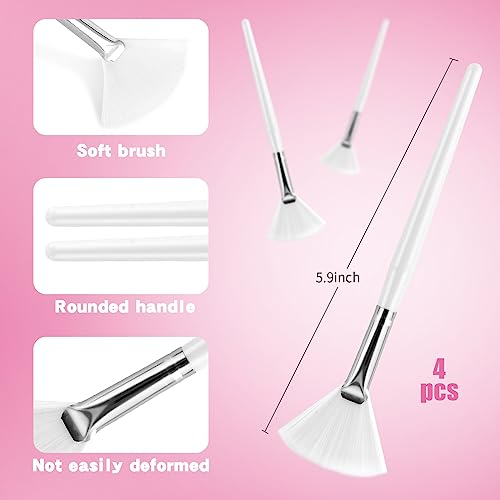 DOSTATNI Esthetician Supplies for Facials set 15 Pieces Esthetic Sponges 4 Facial Brushes Headbands Bowls Supplies, Pink,White