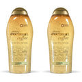 OGX Smoothing + Coconut Coffee Exfoliating Body Scrub with Arabica Coffee & Coconut Oil, Moisturizing Body Wash for Dry Skin, Paraben-Free with Sulfate-Free Surfactants, 19.5 Fl Oz (Pack of 2)