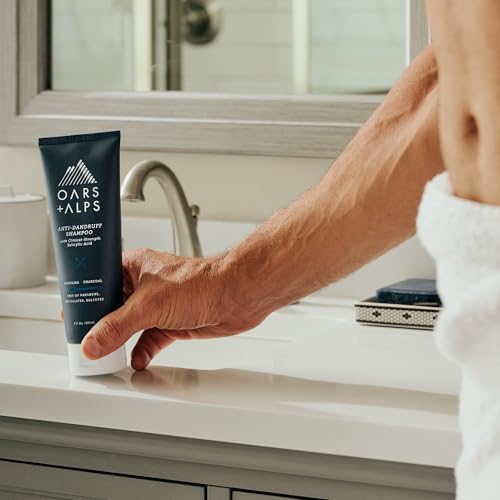 Oars + Alps Anti-Dandruff Shampoo with 2% Salicylic Acid, Made with Spirulina, Charcoal, + Green Algae Extract, 8 Fl Oz