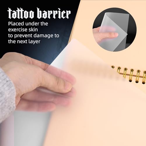 Tattoo Practice Skin Flipbook, 10 Sheets of 1MM Silicone Skin,Tradictonal Tattoo Training Journal, Portable & Reusable for DIY Artists, Premium Material, Original Tattoo Skin Book