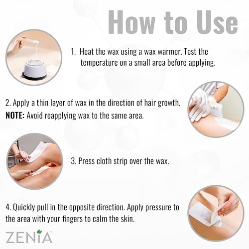 Zenia Zinc Oxide Wax 14oz - Gentle Hair Removal Soft Wax for Sensitive Skin - Perfect for Full-Body Use Including Face, Arms, Legs, and Bikini