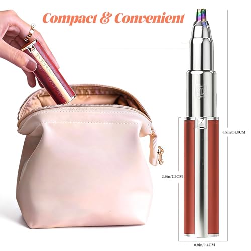 Womens Eyebrow Trimmer Rechargeable Upgraded 2-in-1 Portable Electric Eyebrow Trimmer & Nose Hair Remover Black Waterproof Eye Brow Razors Electric with USB Charging