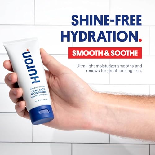 Huron Men¡¯s Face Moisturizer ? Lightweight, Soothing, Cooling Face Lotion for All-Day Lasting Hydration ? Vegan, Phthalate Free, Sulfate Free, Paraben Free ? 3.4 Fl Oz (2 Pack)