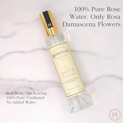 HMA | 100 Percent Pure Rose Water Facial Mist ? Steam-Distilled Rosa Damascena Hydrosol | Alcohol-Free Toner & Hydrating Face Spray | Natural Skin Refresher for All Skin Types | 3.38 FL Oz