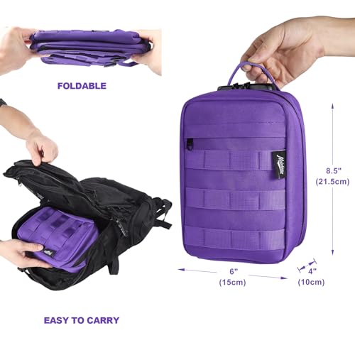 Small Storage Bag with Combination Lock Carbon Lined Tactical Molle Box Medicine Money Cosmetic Organizer Case Great Christmas Gifts for Men Women