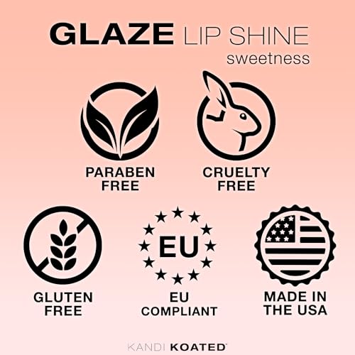 Kandi Koated Glaze Illuminating Lip Shine [Sweetness] Vegan Lip Gloss | Hydrating Lip Glaze with Paraben-Free, Cruelty-Free Formula, Sheer Color | Beauty & Makeup
