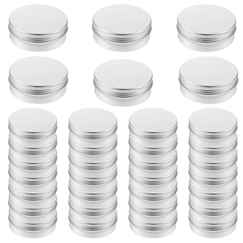 4 oz Tins with Lids, 30 Pack 4oz Tins Wide Mouth Aluminum Tin Cans, Durable Salve Containers Round Metal Tin with Lid,Candles or Salve(Silver)