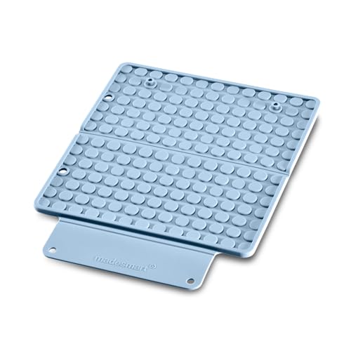 madesmart Portable Silicone Heat Mat, Heat-Resistant Silicone Pad for Straighteners & Curling Irons, Protects Vanity & Countertops, Wrap-Around Travel Design, Blue