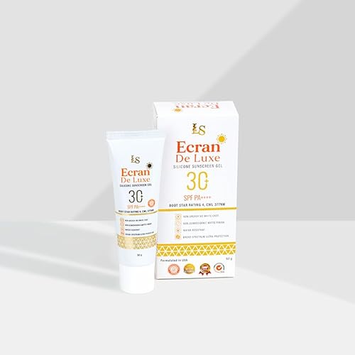 LUXE Skin Ecran De Luxe Sunscreen Gel Matte Finish SPF 30+ PA++++ for UVA/UVB, Water & Sweat Resistant 50g