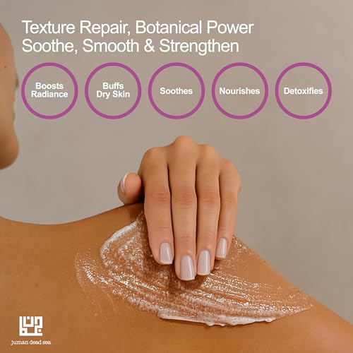 Juman Dead Sea Minerals Nourishing Body Scrub Set | Infused with Essential Oil & Nutrients | Dead Sea Salt Scrub Kit | SlS & Paraben Free | Vegan | Pack of 3