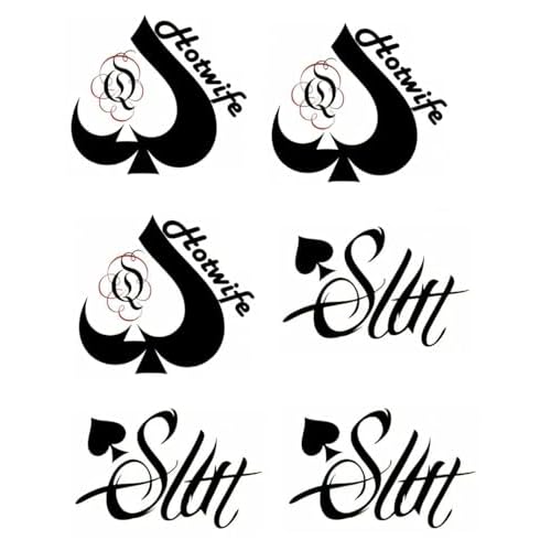4 Sheets BBC Queen of Spades Temporary Tattoo Sticker Total 81(15X21cm) QOS Hardcore Words Phrases Temporary Tattoos