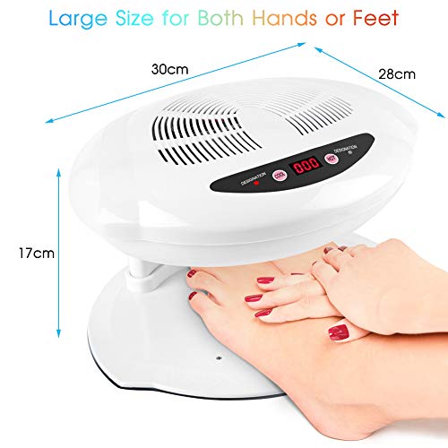 Ejoyous Nail Polish Dryer for Hands and Feet, 2 in 1 Cool/Warm Air Blow, LED, White