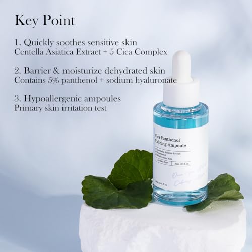 RAVIEL Cica Calming Ampoule ? Soothing & Hydrating Serum with Panthenol and 5X Exosome Complex for Sensitive, Troubled Skin, Korean Skincare,30ml 1.01 fl oz