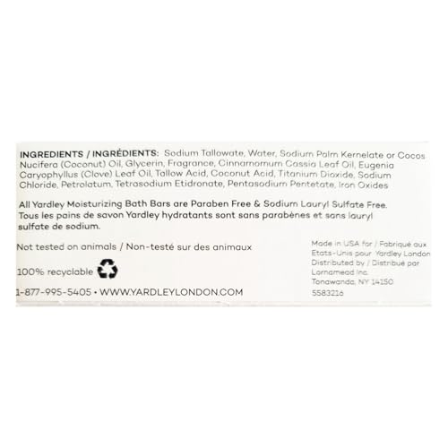 Yardley London Cinnamon Swirl Soap Bar 12 Pack, 4oz Each ? Limited Edition Infused with Cinnamon Leaf & Clove Bud Essential Oils, Moisturizing Bath Bar