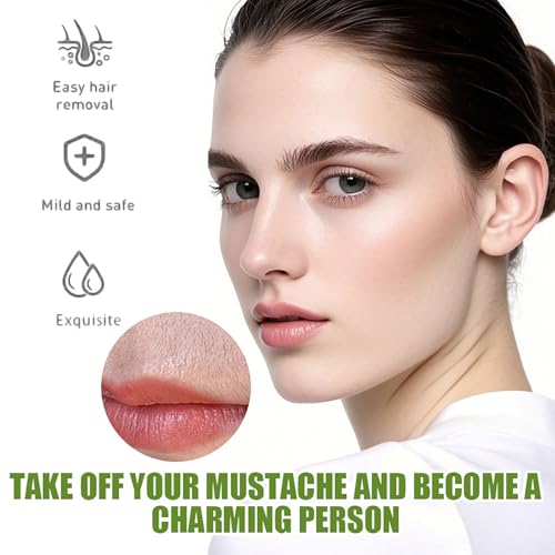 Facial Depilatory Cream, Avocado Facial Hair Removal Cream for Women for Upper Lip and Chin, Moisturizing Facial Hair Remover for Body Sensitive Skin, Gentle and Non-irritating 3.52 FL.OZ