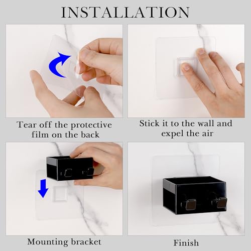 Linkidea Multifunctional Razor Holder for Shower, Compatible with Gillette Fusion 5, Venus ComfortGlide, Harry's 5 Blade, Bathroom Small Shaving Gel Storage Stand (Black)