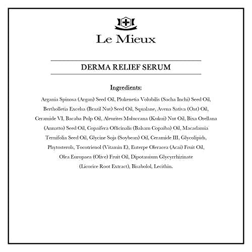 Le Mieux Derma Relief Serum - Hydrating Oil Serum for Face with Ceramides, Squalane & Kukui, Moisturizing Facial Oils for Dry or Sensitive Skin, No Parabens or Sulfates (1 oz / 30 ml)