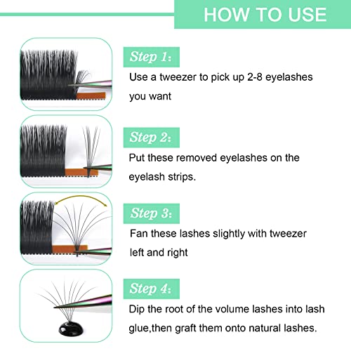 Easy Fan Volume Lash Extensions C-0.05-20 Rapid Blooming Lashes Mega Volume Eyelash Extensions C D curl Rapid Fanning Blooming Eyelash Extensions(C-0.05,20mm)
