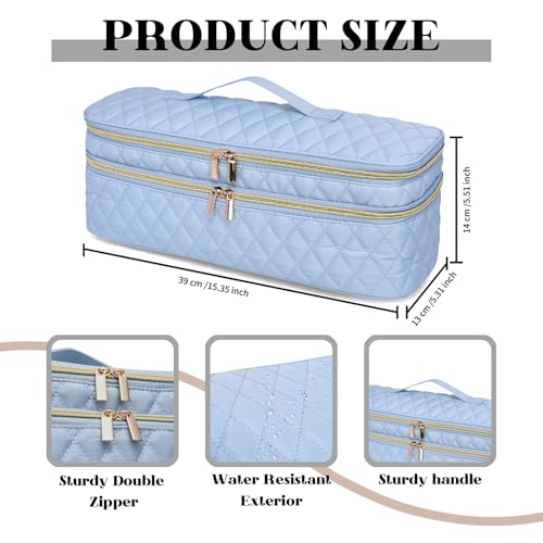 Double-Layer Travel Carrying Case Compatible with Revlon One-Step Hair Dryer Brush/Volumizer/Styler/Shark FlexStyle Attachment Portable Storage Organizer Bag Hair Tools Travel Bag (Bag Only)