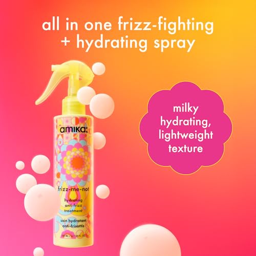 amika frizz-me-not hydrating anti-frizz treatment | lightweight hydrating spray for medium to thick coarse hair types 2a-4c, humidity + heat protection, smooth frizz for up to 3 days