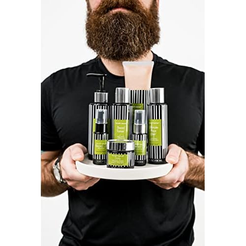SCRUFF RESCUE Beard Oil - Signature Scent, 1 fl oz, Conditioning and Moisturizing, Honest Organic Jojoba, Grape Seed, Castor OIls, Spill-Proof Pump, Scent of Cedar, Bergamot & Benzoin, No Synthetics