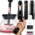 Kleem Electric Makeup Brush Cleaner Machine | Automatic Makeup Brush Washer & Spinning Dryer with Free Cleaner Shampoo | Dual-Fiber Bristles for Eyeshadow & Foundation | Made in USA | Black