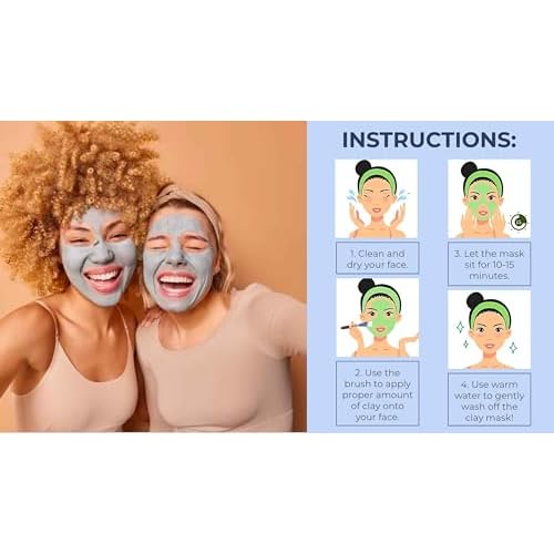 ClayCo! 10 Piece Clay Mask Variety Kit for Men & Women Facial and Skin Care, Clay Face Mask Set (Rose, Rose Jelly, Matcha, Turmeric, Dead Sea, Green Tea, Aloe Vera, Avocado, Eggplant, Tea Tree)