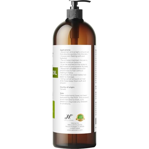 velona Abyssinian Oil 32 Fl Oz | 100% Pure and Natural Carrier Oil | Hair, Body Care | Use Today - Enjoy Results