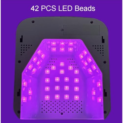 Professional UV LED Nail Lamp for Gel Polish, 42 PCS High-Power LED Beads Nail Dryer with 4 Timer Settings & Automatic Sensor, Fast Curing Light for Home and Salon Manicure Pedicure Nail Art
