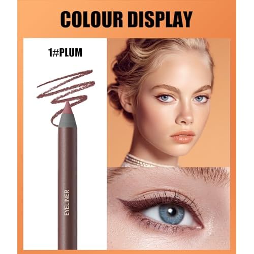 2 IN 1 Eyeliner Pencil¡¼Smudge Proof¡½¡¼Water Proof¡½¡¼Long Wearing¡½£¬1# PLUM